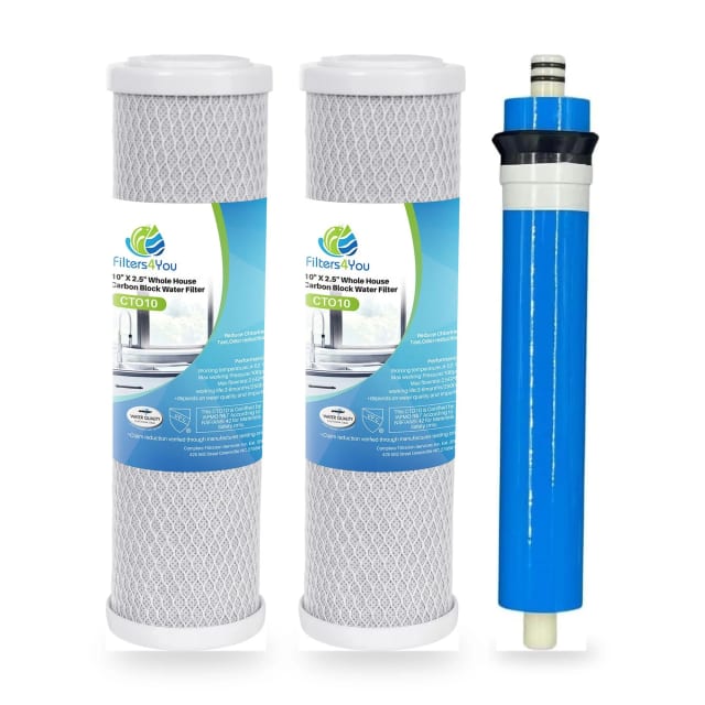 Compatible with GE FX12P FX12M Filter Combo Set for GXRM10RBL RO System | 50 GPD Upgraded Membrane