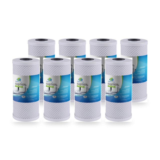 8 pcs Big Blue CTO Carbon Block Water Filters 4.5" x 10" Whole House Cartridges