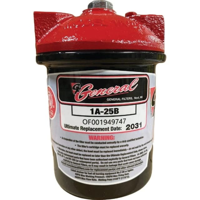 General Filters 1A-25B Fuel Oil Filter – 3/8" NPT, UL Listed