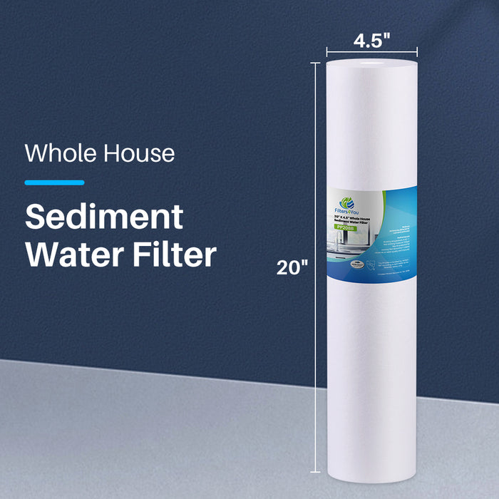 20" Big Blue 1 MICRON Whole House Water Filter 4.5" x 20" by CFS pack of 2