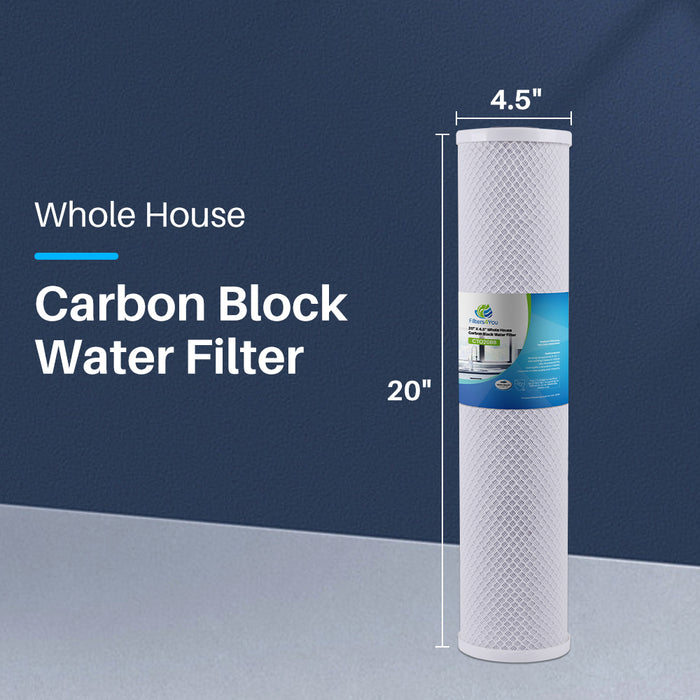 6) Big Blue 20"x4.5" Whole House CTO Coconut Shell Carbon Block Water Filter