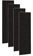 CFS – Pack of 4, Premium Activated Carbon Air Filter FLT4825 HEPA, AC4800 Models – Fresh and Filtered Air for Indoor, Home Filtration – Removed odor and VOC's – 4.8” x 15.75” – Black