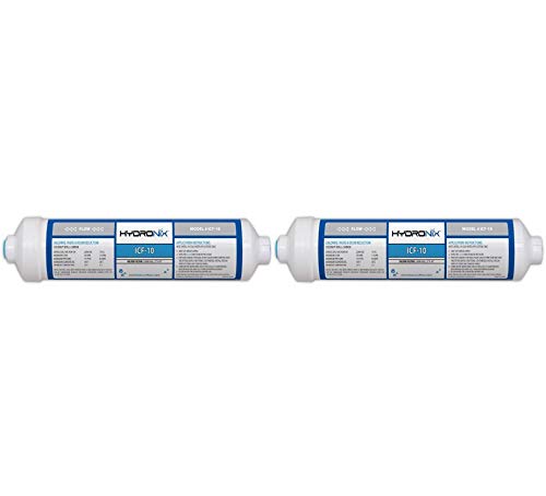 Hydronix ICF-10 Inline Coconut Filter 2000 Gal, 2" OD X 1 0" Length, 1/4" FNPT (Tw? P?ck)