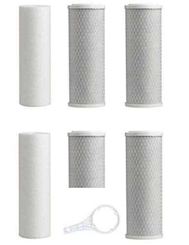 Compatible to Water Systems FILTER-SET-ESX2 APEC 2 Sets of High Capacity Replacement Pre-Filter Sets for ESSENCE Series Reverse Osmosis Water Filter System Stage 1, 2&3, White