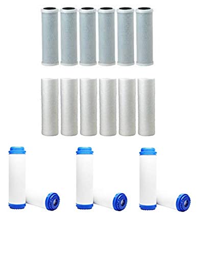 3 Years Supply (18 pcs) Universal Reverse Osmosis RO Replacement Set of 3 Filters: Sediment, GAC, CTO Carbon Block