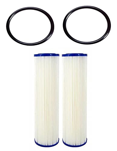 CFS - 4 Pack Universal Water Filter Cartridges Compatible with ECP5-BB, AP810-2, HDC3001, CP5-BB, SPC-45-1005, ECP1-20BB, Includes O Rings, 5 Micron 20” x 4.5” Pleated Sediment Replacement Cartridge