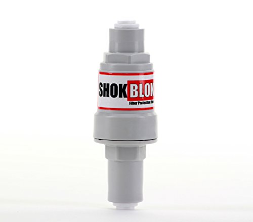 Shok Blok SB-FPV-40 Water Filter Pressure Regulator Protection Valve for RO & Filter Systems - 1/4" QC Ports, 40 PSI