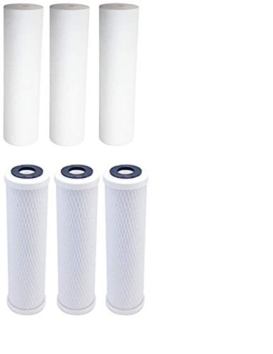 3-Pack Replacement Filter Kit for Watts WP-2 LCV RO System - Includes Carbon Block Filter & PP Sediment Filter