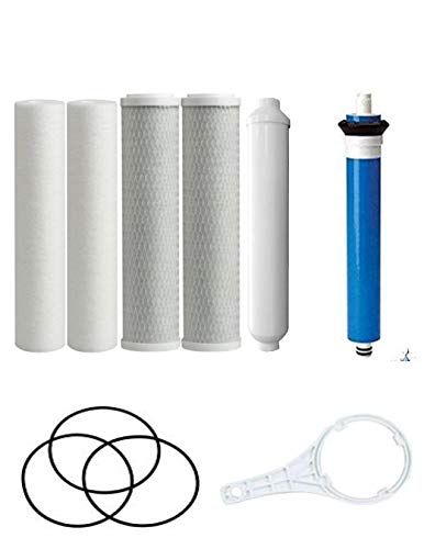 Fits Watts Reverse Osmosis Filter Set 5 pcs w/ 50 GPD Membrane, Orings and Wrench