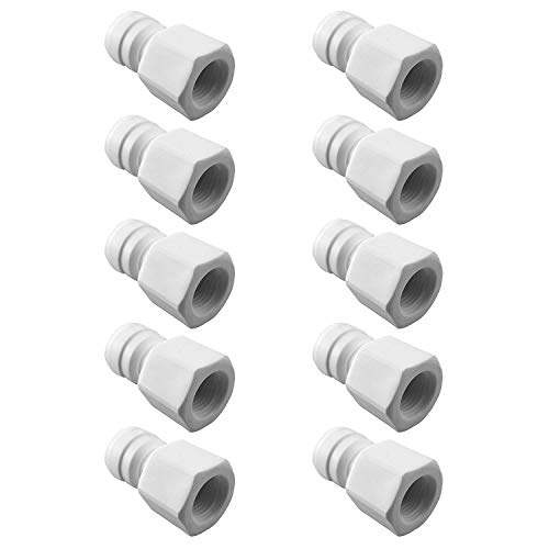 Female Adapter 1/4" Fitting Quick Connection for Water Filters and Reverse Osmosis RO Systems - 10 Pack