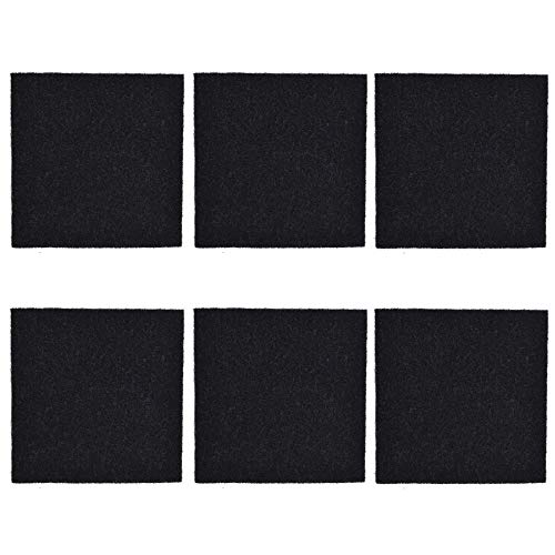 CFS – Pack of 6, Premium Cut-to-Fit Universal Activated Carbon Pad for Air Filter – Charcoal Cat Litter Box Replacement Filter – Removed odor & VOC's - Charcoal Air Filter Sheet – 6.5” x 6”– Black