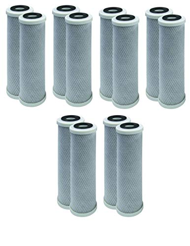 CFS COMPLETE FILTRATION SERVICES EST.2006 Pack of 12 Rainsoft UF-50, UF-50T Compatible Carbon Block Filters