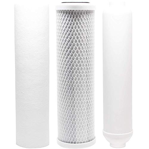 Replacement Filter Kit Compatible with Watts ZRO-4 RO System - Includes Carbon Block Filter, PP Sediment Filter & Inline Filter Cartridge