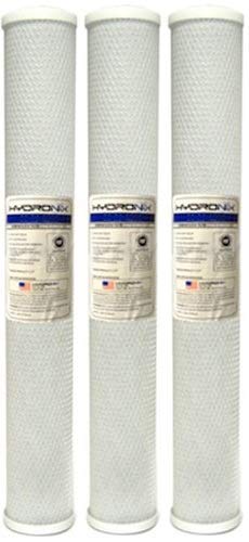 Hydronix CB-25-2010 NSF Carbon Block Filter 2.5" OD X 20" Length, 10 Micron (Pack of 3)