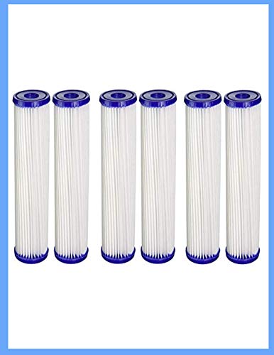 CFS – 6 Pack Pleated Sediment Water Filters Cartridge Compatible with Pentek S1, Culligan S1A– Remove Bad Taste & Odor – Whole House Replacement Filter Cartridge, 20 Micron - 10" x 2.5”, White