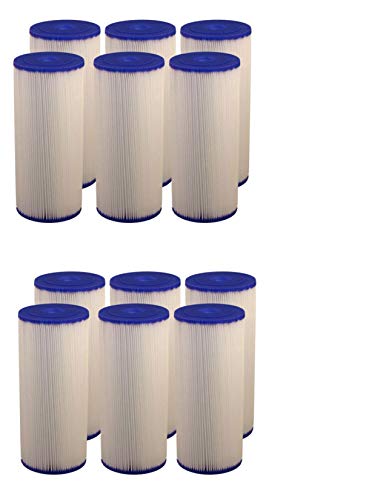 Compatible for FXHSC GE FXHSC, R50-BBSA, Pentek R50-BB, WFHDC3001, And American Plumber W50PEHD, W50PEHDA Whole House 10" x 4.5" Sediment Filter - 12 PACK