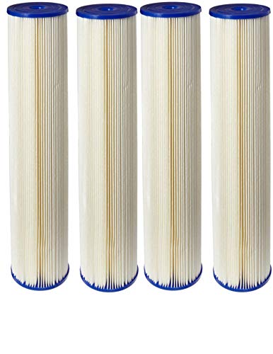 Compatible to Pentek ECP5-20BB Pleated Cellulose Polyester Filter Cartridge, 20" x 4-1/2", 5 Microns 4 Pack