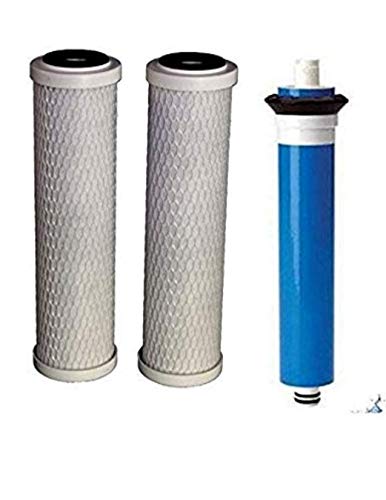 CFS –3 Pack Water Filters Cartridge and 50 GPD Membrane Kit Compatible with FX12M, FX12P, GE RO Set GXRM10RBL GXRM10G– Replacement Cartridge 10” Water Filtration System