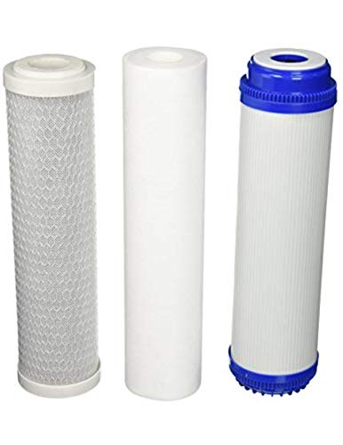 Compatible with F3 10-inch Universal Replacement Filter Set Cartridges for Reverse Osmosis and 3-Stage Water Filtration Systems Sediment, Granular Actived Carbon, and Carbon Block Filters