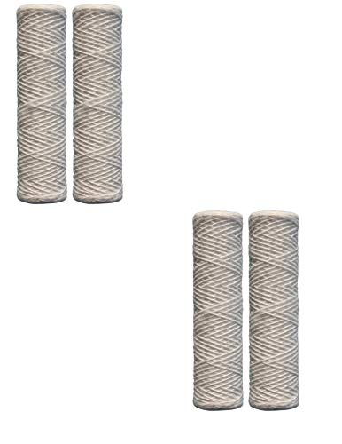 Compatible for CW-F Sediment Cartridge Polypropylene Cord-Wound, 10 Micron, 4-Pack