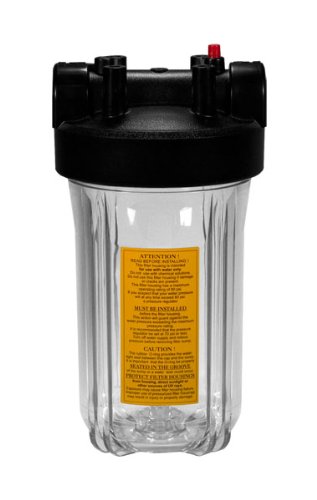 Heavy Duty Clear Full-Flow Big Blue Filter Housing with 3/4" Port & Pressure Release for 10"×4½" Cartridges & Doulton RIO2000