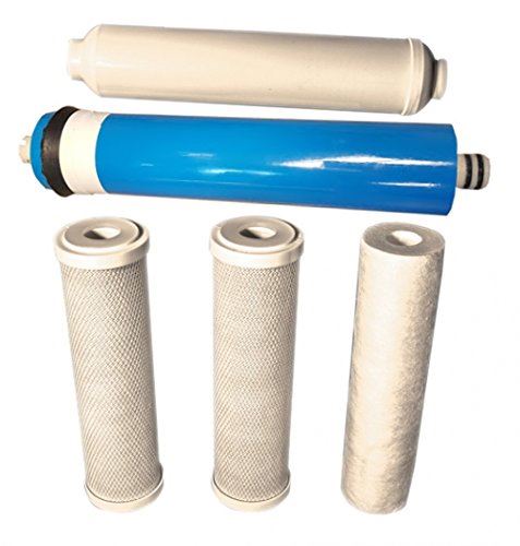 CFS –5 Pack Water Filters Cartridge and Membrane Kit Compatible with RO-9100 Model 5 Micron– Sediment Water Filter Replacement Cartridge – 10”