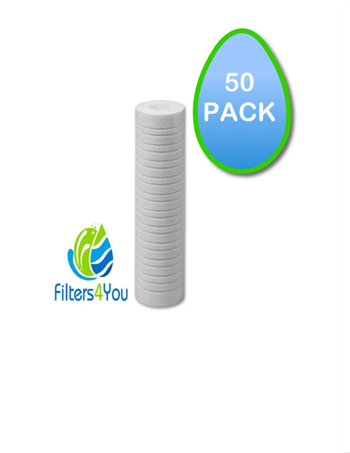 50 pk 10"x2.5" 20 Micron Grooved Sediment Melt Blown Filters Cartridges (Compati