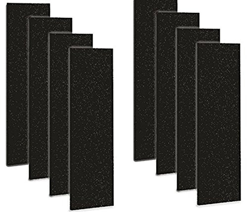 CFS – Pack of 8, Premium Activated Carbon Air Filter for FLT4825 HEPA, AC4800 Series – Removed odor and VOC's - Charcoal Air Filter Sheet – 4.8 Inches x 15.75 Inches, Black