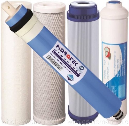 5 pc Reverse Osmosis Replacement Filter Set RO Cartridges w/ 100 GPD Membrane Standard Size