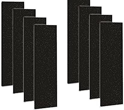 CFS – Pack of 8, Premium Activated Carbon Air Filter for FLT4825 HEPA, AC4800 Model – Fresh and Filtered Air for Indoor, Home Filtration – Removed odor and VOC's – 4.8” x 15.75” – Black