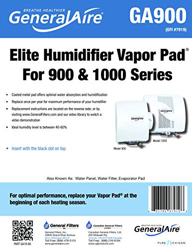 GeneralAire GA900 Humidifier Water Filter For GeneralAire 900 & 1000 Humidifiers