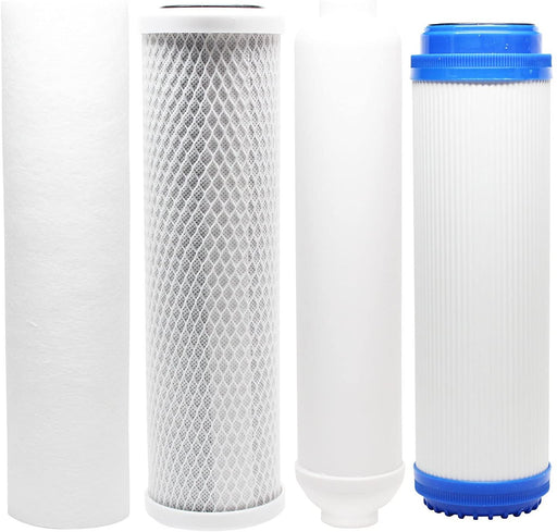 Replacement Filter Kit for Topway Global (TGI) GTS-550 RO System - Includes Carbon Block Filter, PP Sediment Filter, GAC Filter & Inline Filter Cartridge by CFS