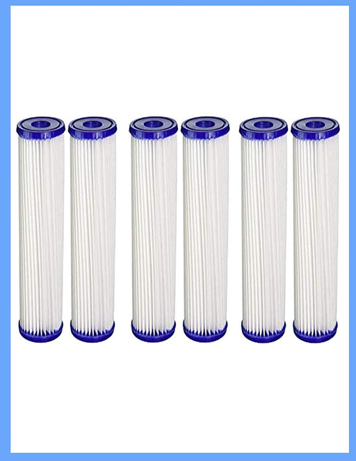 CFS – 6 Pack Universal Pleated Sediment Water Filters Cartridge Compatible with 3WH-STDPL-F02 – Remove Bad Taste & Odor – Whole House Replacement Cartridge Filtration System, 30-Micron, White