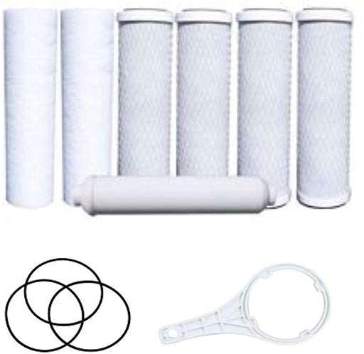 CFS – 7 Pack Water Filters Cartridge Kit Compatible with Reverse Osmosis 7 Annual Pack Replacement Filter Kit with O Rings & Wrench– Whole House Replacement Cartridge 10 inch Water Filtration System